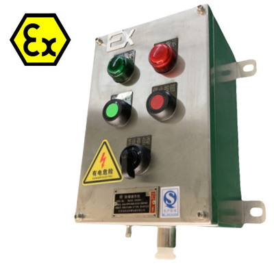 ATEX Stazioni di controllo in acciaio inossidabile IP66 Exd Pannelli di controllo ignifughi con cavo a prova di esplosione 10A