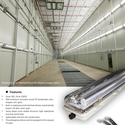 IP66 luci fluorescenti a prova di esplosione con ATEX / IECEx.