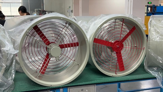 Ventilatore assiale di scarico a prova di esplosione con livello di protezione IP54/WF2 per ambiente chimico