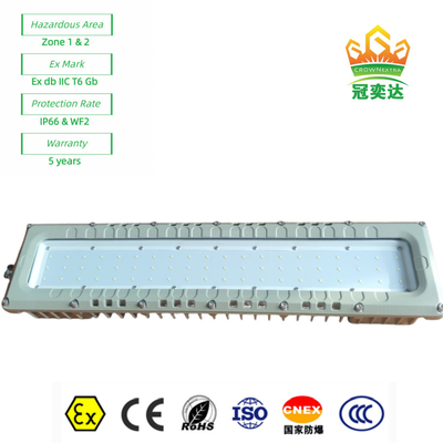 Luce lineare a prova di spinta ATEX IEC IP66 WF2 con illuminazione marina LED in alluminio industriale