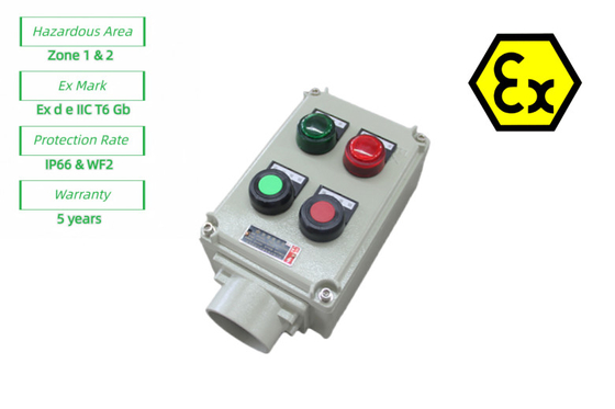 ATEX Sicurezza Stazione di controllo antifiamma Box di controllo elettrico a prova di fiamma 220/380Vac G1/2&quot;,G3/4&quot;,G1,G1.1/4&quot;,G1.1/2&quot;,G2