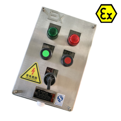ATEX Stazioni di controllo in acciaio inossidabile IP66 Exd Pannelli di controllo ignifughi con cavo a prova di esplosione 10A