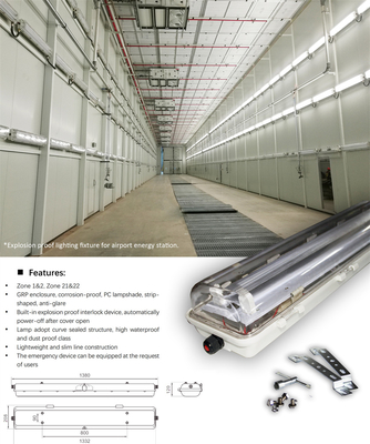 ATEX IECEx Explosion Proof Linear Fluorescent Light | High Durability, Wide Beam Angle – Ideal for Petrochemical & Mining Plants