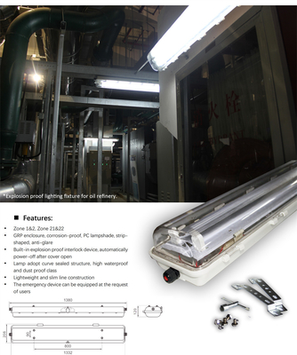 ATEX IECEx Explosion Proof Linear Fluorescent Light | High Durability, Wide Beam Angle – Ideal for Petrochemical & Mining Plants