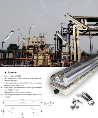 ATEX IECEx Explosion Proof Linear Fluorescent Light | High Durability, Wide Beam Angle – Ideal for Petrochemical & Mining Plants