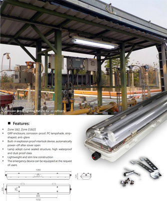 ATEX IECEx Explosion Proof Linear Fluorescent Light | High Durability, Wide Beam Angle – Ideal for Petrochemical & Mining Plants