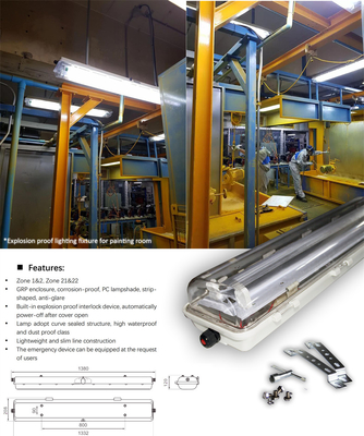 ATEX IECEx Explosion Proof Linear Fluorescent Light | High Durability, Wide Beam Angle – Ideal for Petrochemical & Mining Plants