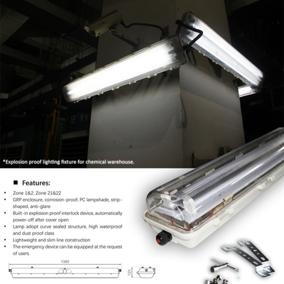 ATEX IECEx Explosion Proof Linear Fluorescent Light | High Durability, Wide Beam Angle – Ideal for Petrochemical & Mining Plants