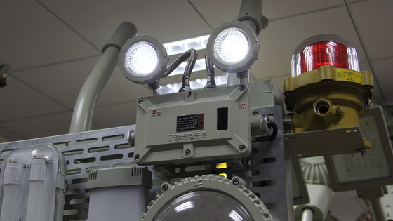 Lampada antideflagrante Luce di emergenza Due teste regolabili Luce Led di emergenza antincendio antideflagrante con batteria ricaricabile
