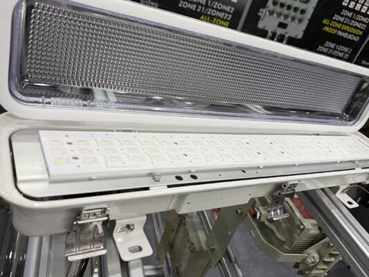 Fabbricazione lineare ignifuga IP66 WF2 Norma di resistenza alle intemperie, Ex Tb IIIC T80°C Db Illuminazione contrassegnata per locali complessi chimici