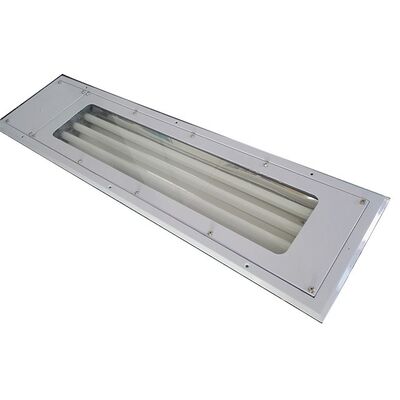 Lampada fluorescente antideflagrante per zone 1, 2, 21, 22 certificata Ex, marcatura Ex Tb IIIC T80°C Db, con angolo di fascio di 120-140° per un'illuminazione sicura