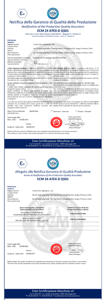 La CINA crown extra lighting co. ltd Certificazioni